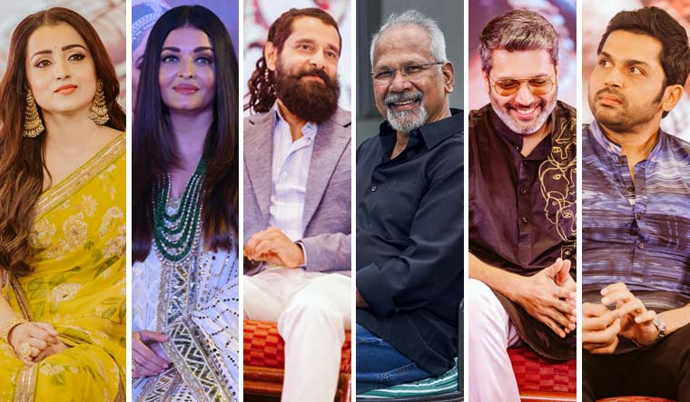 Casting a spell: (from left) Trisha, Aishwarya Rai, Vikram, Mani Ratnam, Jayam Ravi and Karthi