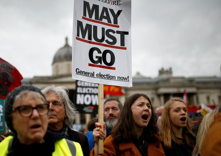 On the offensive: Protesters at an anti-Brexit demonstration in London | Reuters