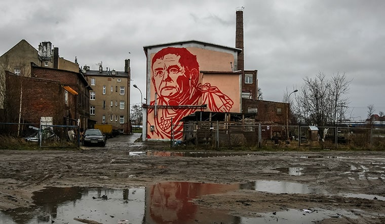 Right-ing on the wall: A mural depicting former Polish prime minister Jarosław Kaczyński | Getty Images