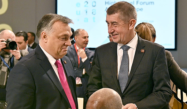 Nation first: Hungarian Prime Minister Viktor Orbán with Czech Republic Prime Minister Andrej Babiš | AFP
