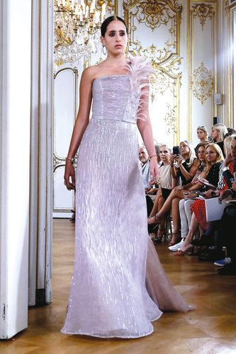 Style and substance: Saudi Arabian model Taleedah Tamer at a fashion show in paris | Getty Images