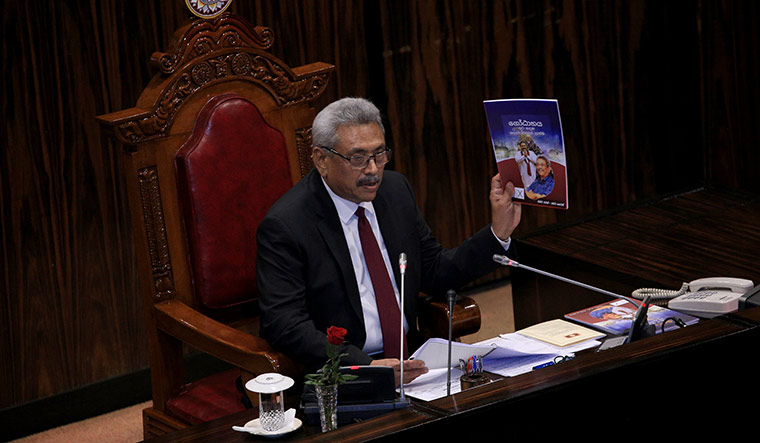 President Gotabaya Rajapaksa at the inauguration of the fourth session of the parliament