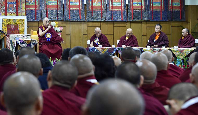 Guiding light: The Dalai Lama with lamas at the Tibetan Religious Conference | Aayush Goel