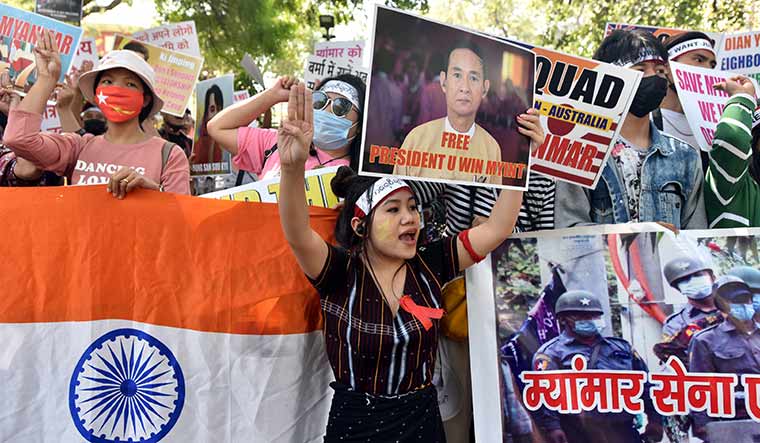 Warriors for democracy: A protest in Delhi against the coup in Myanmar | Getty Images