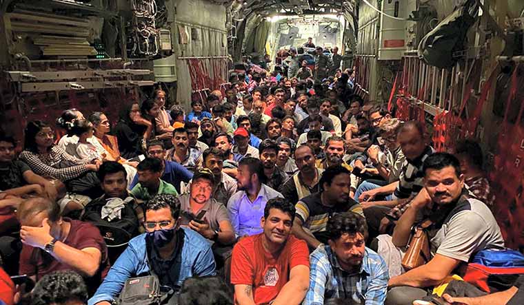 Safe zone: Stranded Indians in Sudan returning to India in IAF’s C-130J aircraft as part of Operation Kaveri | PTI