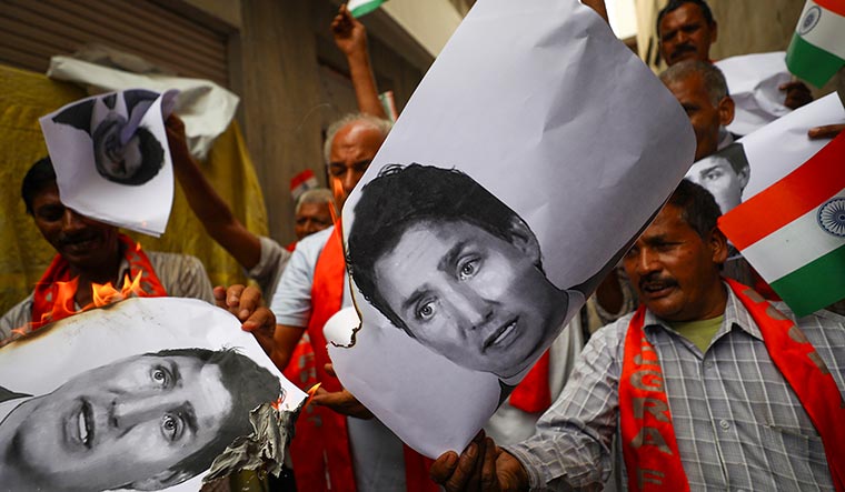 Burning anger: An anti-Trudeau demonstration in Jammu | PTI