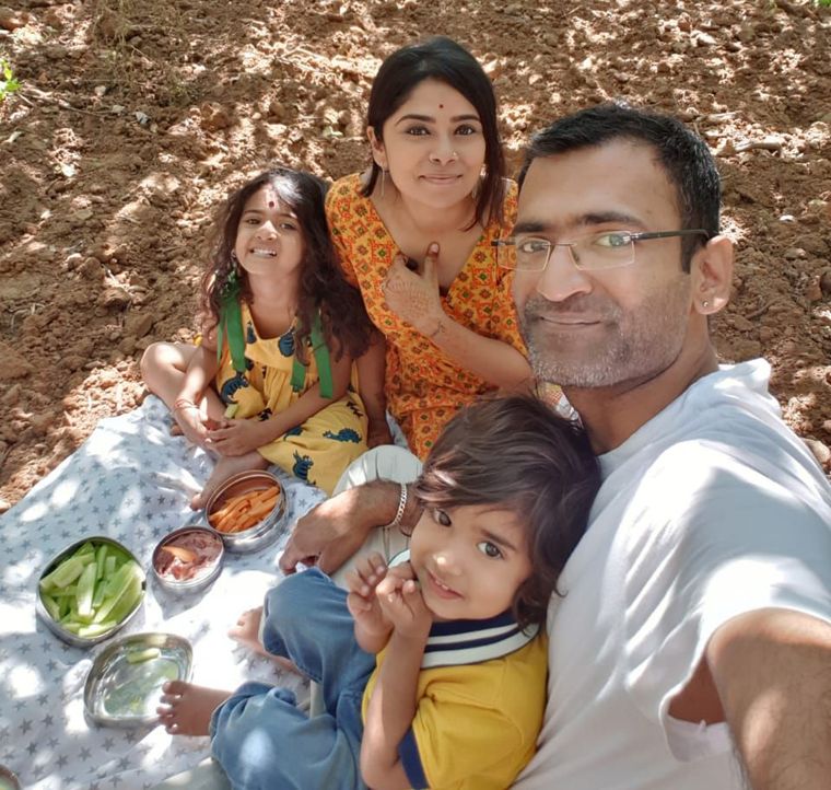 Change-makers: kamana gautam and family on a picnic.