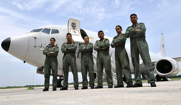 Soaring high: Members of Squadron 312A and the P-81 aircraft at the naval air station in Arakkonam, Tamil Nadu | Arvind Jain