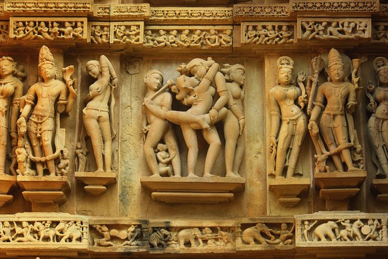 Liberal legacy: Erotic sculptures at the Khajuraho temples.