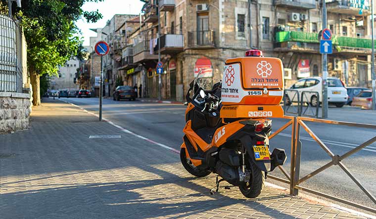 Saving lives: United Hatzalah volunteers treat approximately 2,45,000 Israelis, by travelling on ambucycles; each has a trauma kit, an oxygen canister, a blood sugar monitor and a defibrillator.
