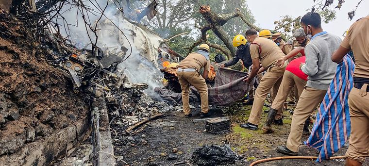 Rescue operations at the crash site near Coonoor, Tamil Nadu | PTI