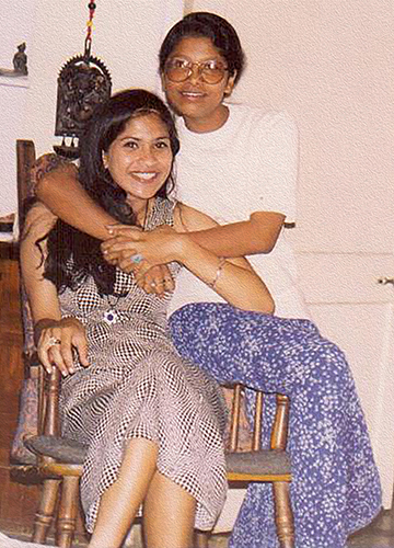An old photograph of Durva with her mother.