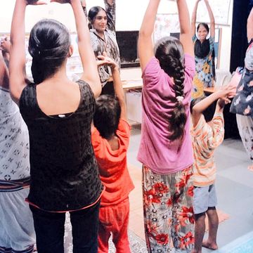 Divine transformation: Anu Aggarwal taking yoga classes for children and the underprivileged.