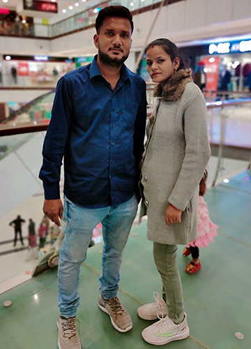A family, destroyed: Amit Yadav with wife, Tina. Amit had hanged himself next to the bodies of his wife and two children in Indore.