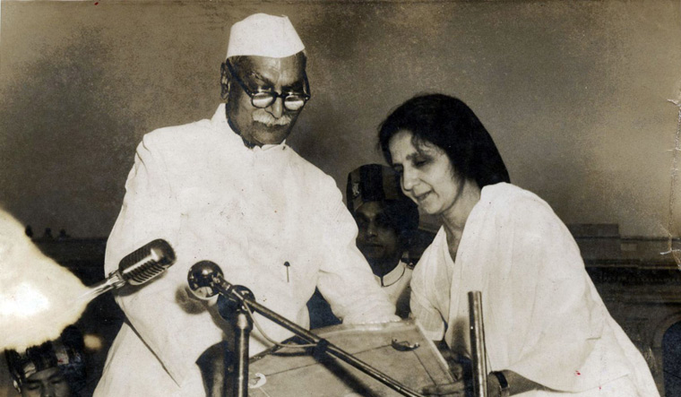 Freedom’s flagbearer: Aruna Asaf Ali  with president  Dr Rajendra Prasad