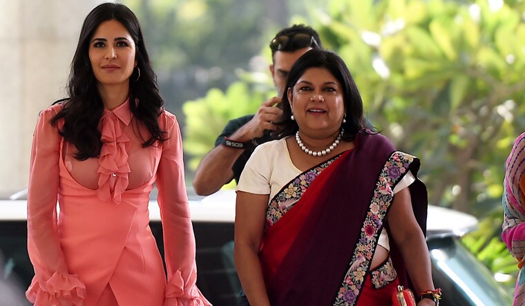 Making a mark: Falguni Nayar and actor Katrina Kaif arrive for Nykaa’s IPO listing ceremony at the National Stock Exchange | PTI
