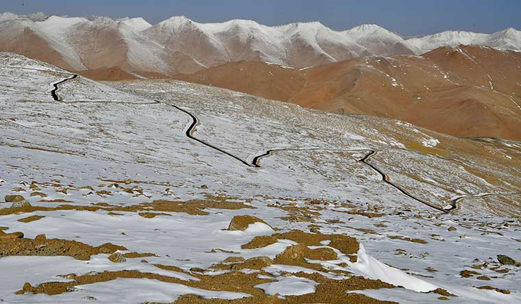 The 52km road, at 19,024ft, snakes through snow-capped mountains and connects important towns in the Chumar sector of eastern Ladakh.