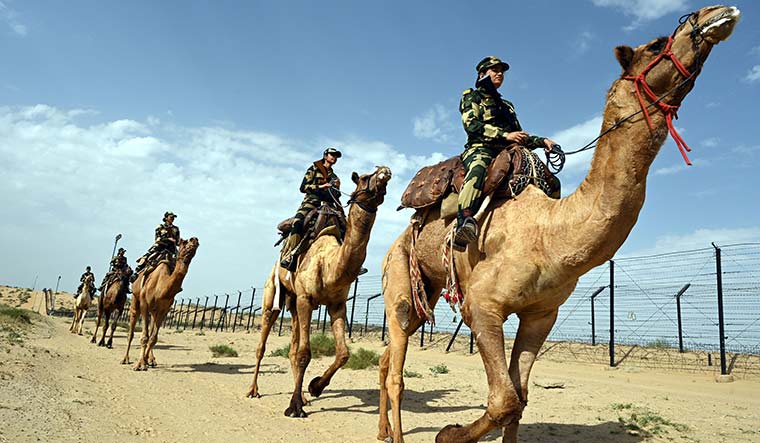 Steering the desert ship: Women soldiers patrolling the Indo-Pak border in Rajasthan.