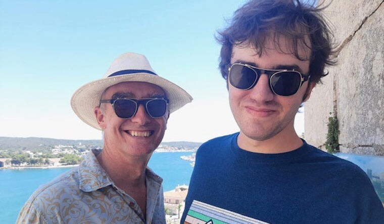 Two’s company: Ellis with son Tomas (right).