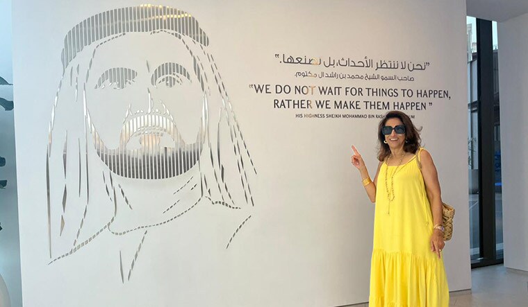 On cloud nine: Shobhaa De at The View at Palm Jumeirah.