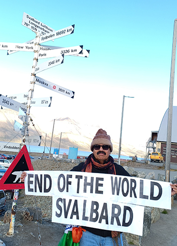 Globe-trotter: Kumar at Svalbard, Norway.