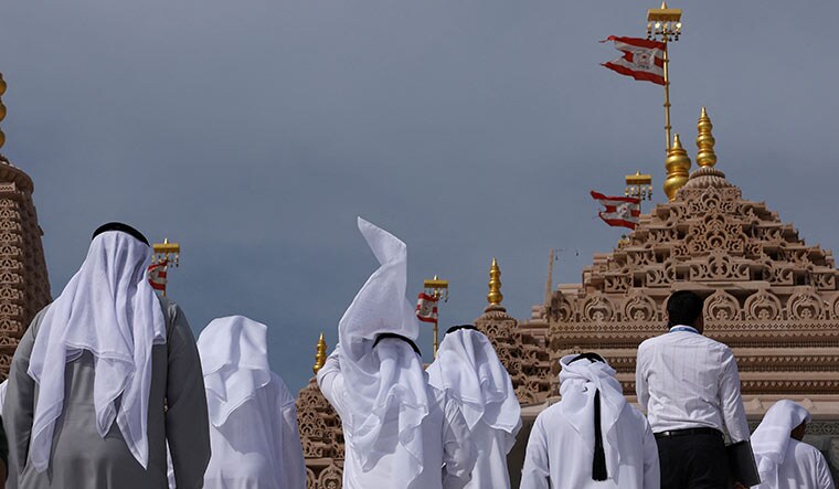 Abode of peace: Visitors at the BAPS Hindu Mandir in Abu Dhabi | REUTERS