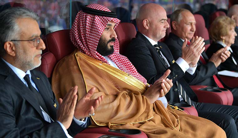 Money ball: Saudi arabia’s crown prince mohammed bin salman with fifa president gianni infantino and russia’s president vladimir putin at the 2018 fifa world cup | Getty Images