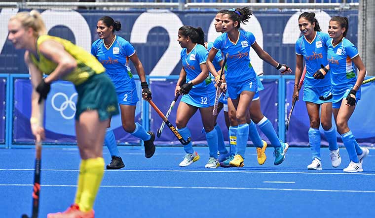 Dream run: Indian players celebrate after scoring in the quarterfinal against australia | AP
