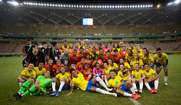 Historic night: The match against Brazil on November 26 was the first time any Indian team played against a senior Brazil side | Photo Courtesy Aiff