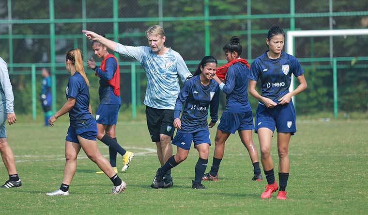 The astute Swede: Head coach Thomas Dennerby during a practice session | Photo Courtesy AIFF