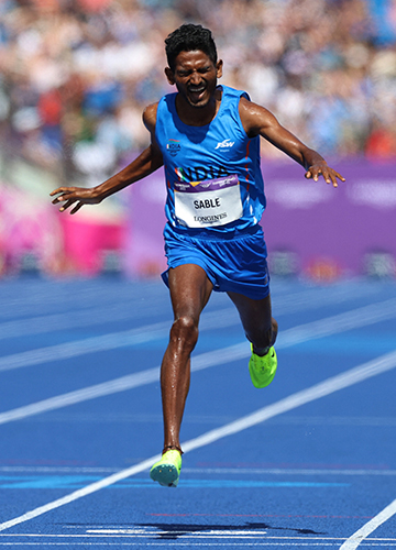 Winning moment: Avinash Sable finishing second in the 3000m steeplechase. Sable clocked 8:11.20s, while the Asian Games record is 8:22.79s. He is also the first non-kenyan to win a medal in the event at the commonwealth games since 1994 | Reuters