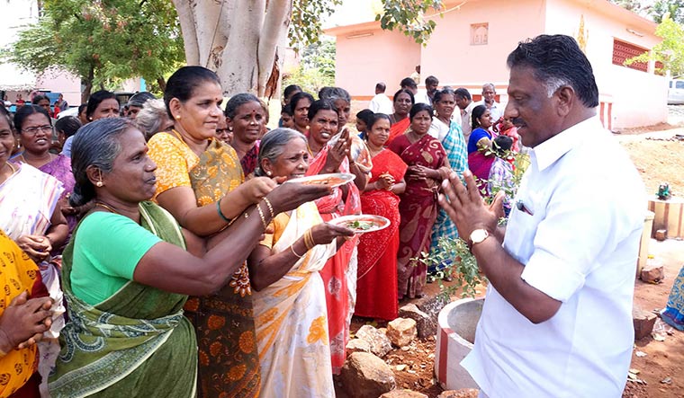 In the dock: O. Panneerselvam campaigning in 2016.