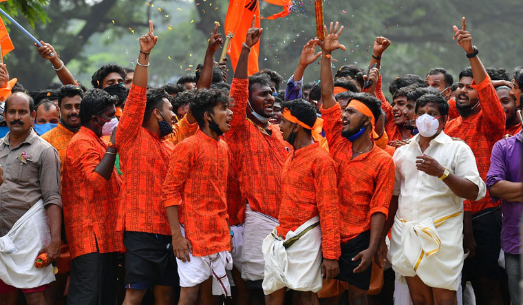 Loud and clear: BJP supporters celebrate local body election victory in Palakkad | Jinse Michael
