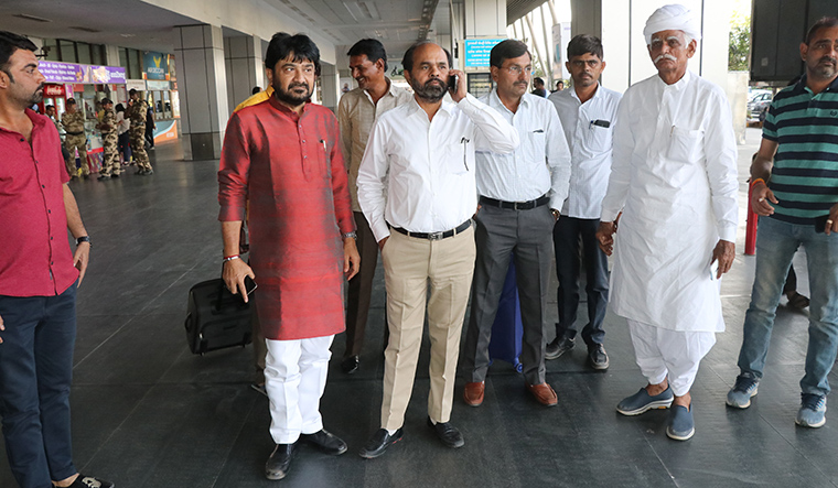 Gujarat Assembly Congress Member Go To Jaipur at Sardar Patel International Airport in Ahmedabad. Photo  by Janak Patel Ahmedabad