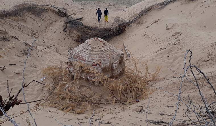 Reviving the past: The unearthed temple in Perumallapadu village in Nellore, Andhra Pradesh.