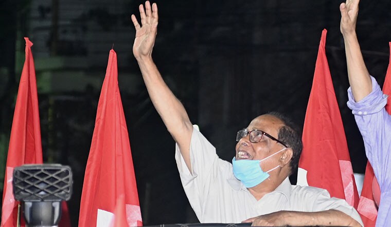 Lone star: Ashok Bhattacharya during the campaign | Salil Bera