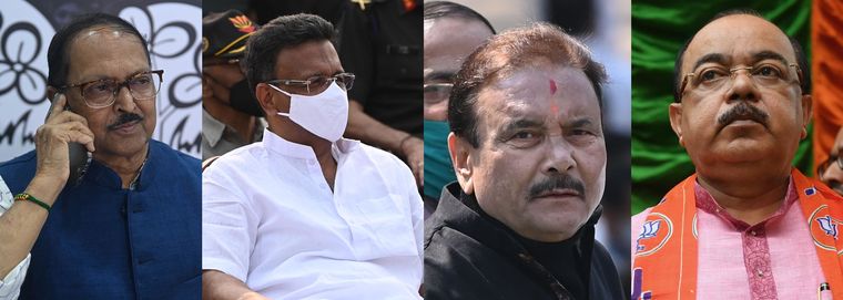 Under the scanner: (from left) Subrata Mukherjee, Firhad Hakim, Madan Mitra and Sovan Chatterjee  who were arrested by the CBI | Salil Bera