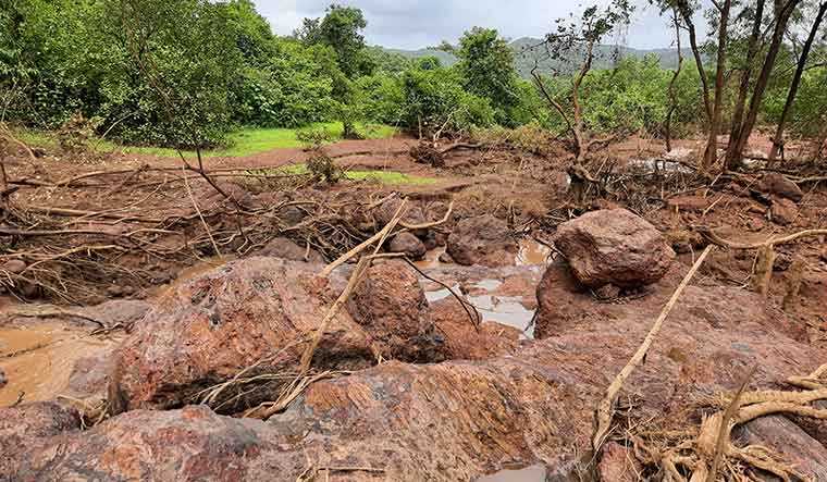 Danger zone: Farms and homes were wiped out in the recent landslide in Kalane.