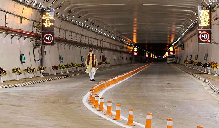Central push: Prime Minister Narendra Modi during the inauguration of the Atal Tunnel in Manali in 2020 | PTI