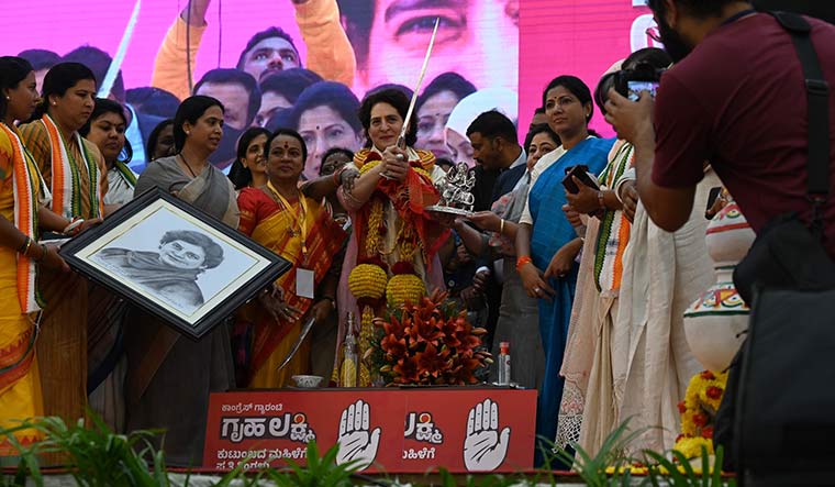 United we stand: Congress leader Priyanka Gandhi Vadra at the ‘Na Nayaki’ women’s rally organised by the Karnataka Congress in Bengaluru.