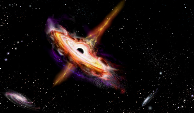 Quasars-galaxies-with-Black-Hole-in-centrum-in-a-deep-space-illus-shut