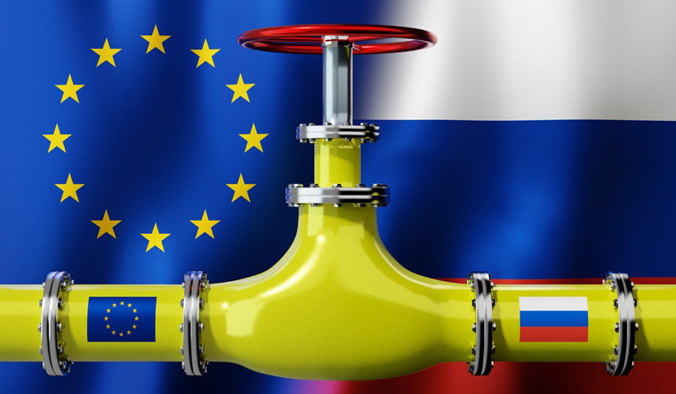 Gas-pipeline-flags-of-European-Union-and-Russia-shut