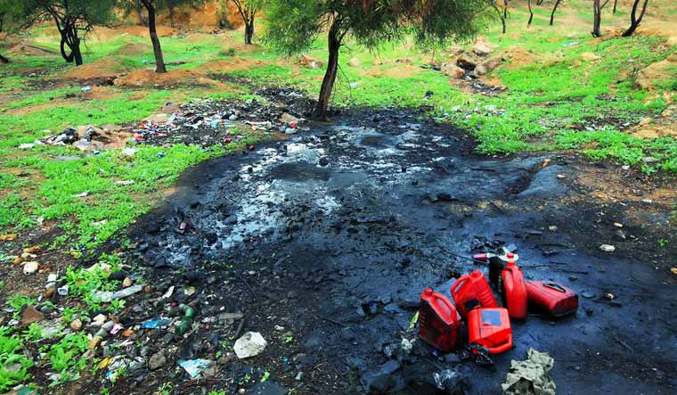 Soil-pollution-petrochemical-products-shut