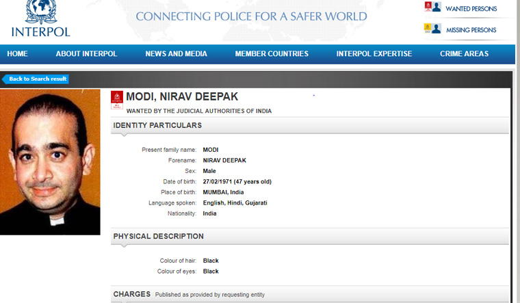 Nirav Modi Interpol