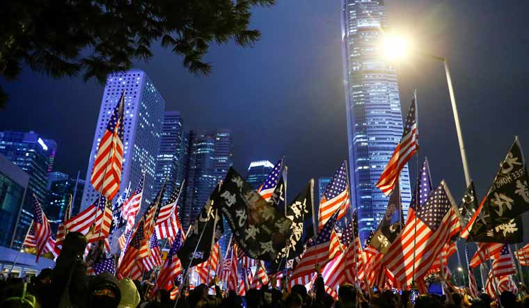 American-flags-hong-kong-protests-Reuters