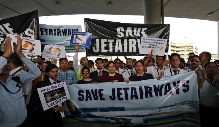Jet Airways crew demonstration Reuters