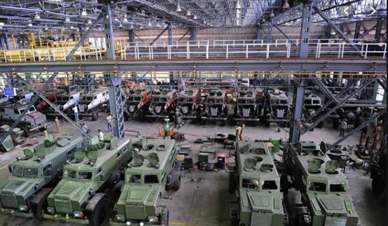 The OFB is a subordinate/attached office of the Department of Defence Production and has 41 factories | AFP