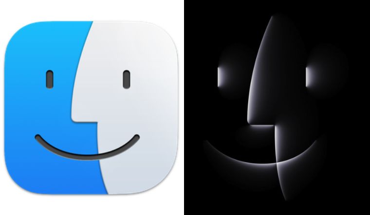 The Finder icon with black background resembles a spooky Halloween pumpkin | Apple