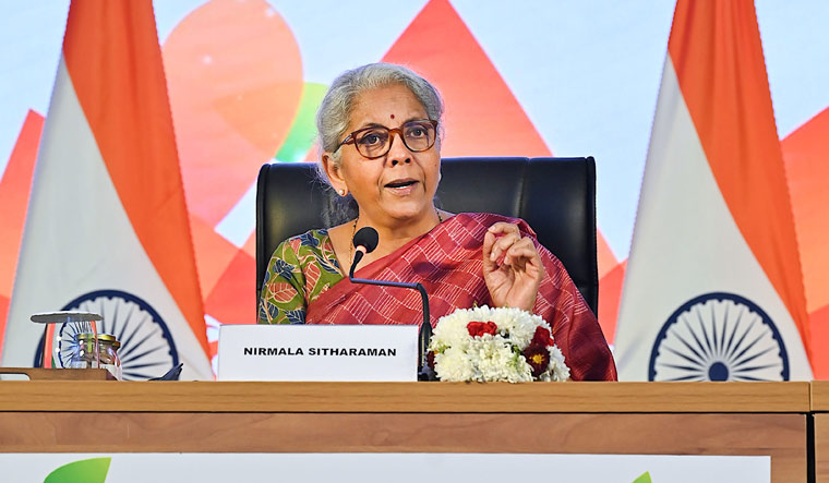 Union Finance Minister Nirmala Sitaraman addresses a press conference after the G20 meetings under India's G20 Presidency, in Bengaluru | PTI