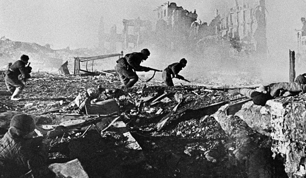 Iconic images of the Battle of Stalingrad during World War II.